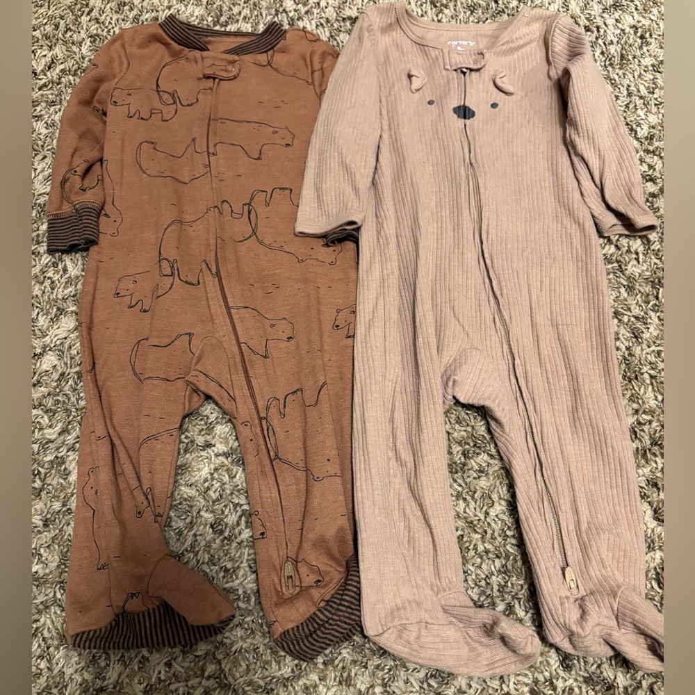 Set of 2 Bear Footie Sleepers - 9mon